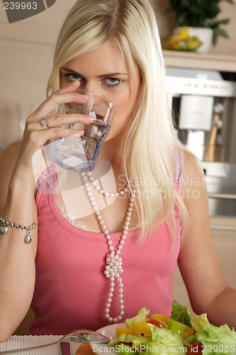 Image of Woman drinking water