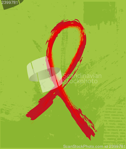 Image of Red Support Ribbon on the grunge background