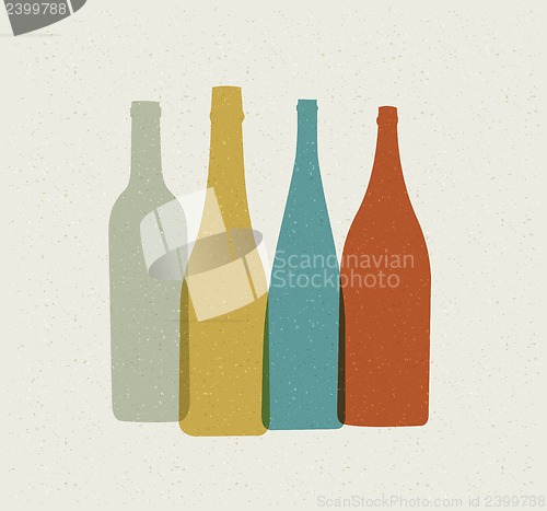 Image of Bottle background. Retro poster.