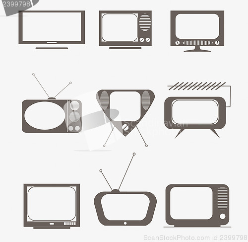 Image of retro tv icons set