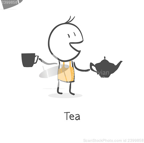 Image of guy drinks tea