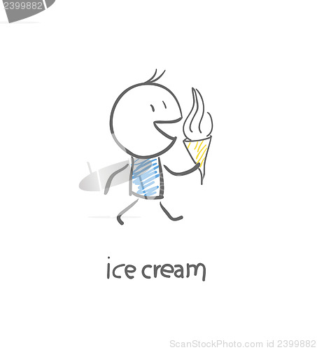 Image of Man eating ice cream