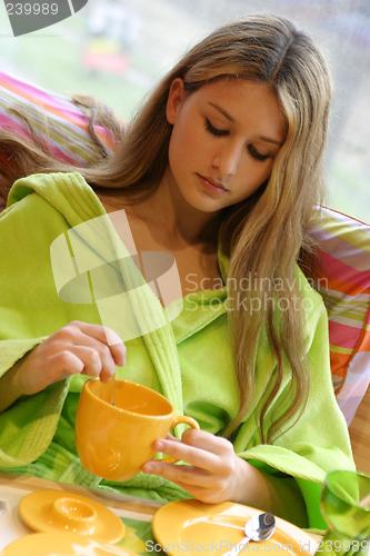 Image of Woman with coffee cup