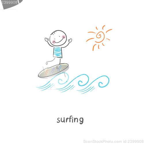 Image of Surfer. Illustration.