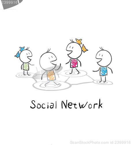 Image of Community people. Conceptual illustration of the social network