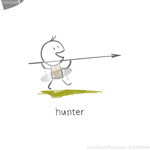 Image of A hunter with a spear