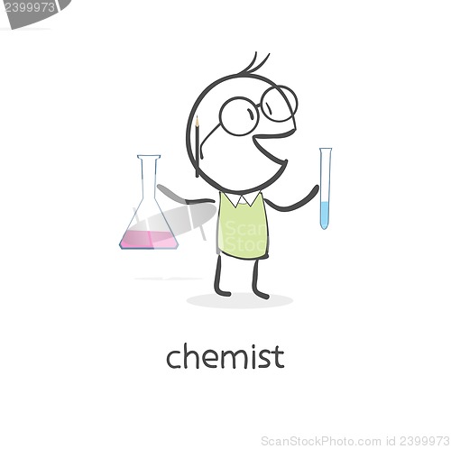 Image of Cartoon man chemist