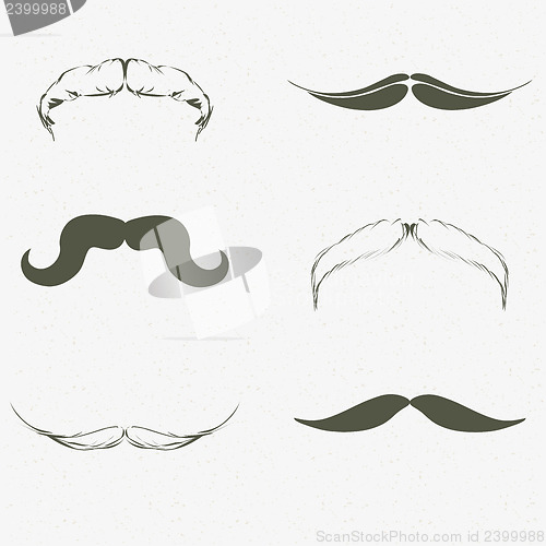 Image of Hand drawn mustache set