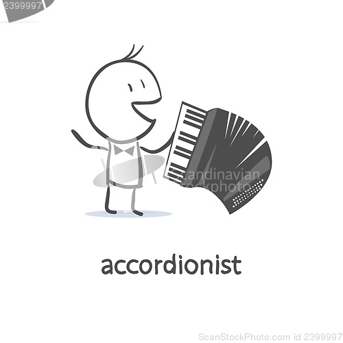 Image of Cartoon man accordionist