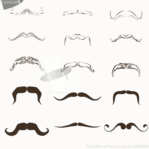 Image of moustache Vector Set