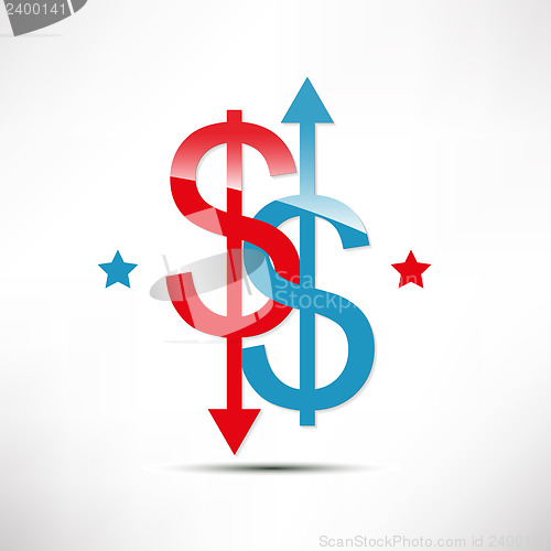 Image of The concept of exchange rates. Dollar