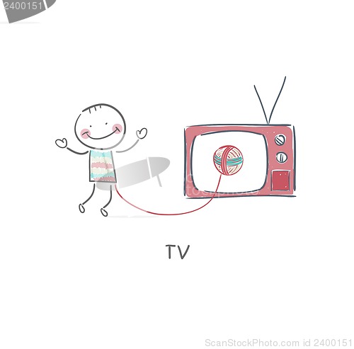 Image of Man and TV