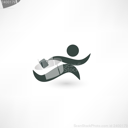 Image of Running businessman icon