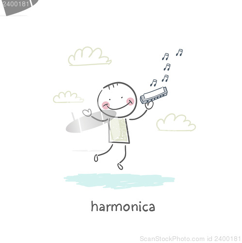 Image of Man plays the harmonica