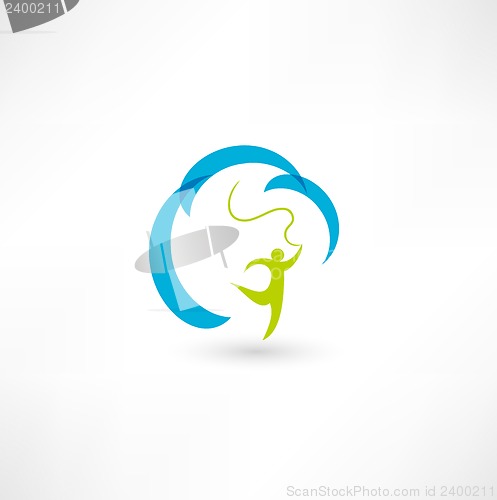 Image of Gymnast With Ribbon