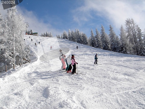 Image of Skiers on lanscape