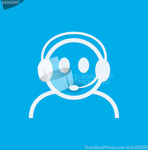 Image of Headset Contact. Live Help. Support icon. Vector