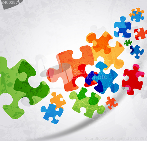 Image of abstract puzzle shape colorful vector design