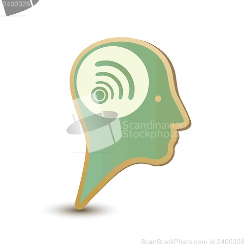 Image of Wireless man. Label sticker. Modern concept