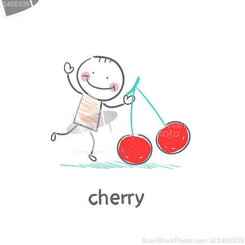 Image of Man and cherry