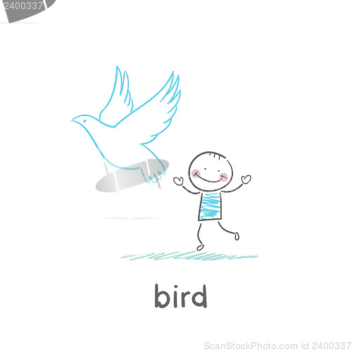 Image of Bird and man