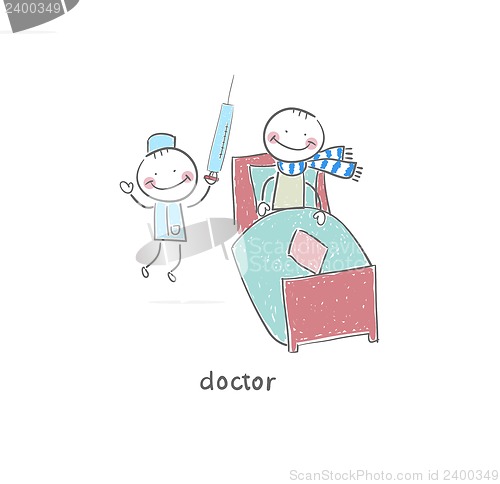 Image of Doctor and patient. Illustration.
