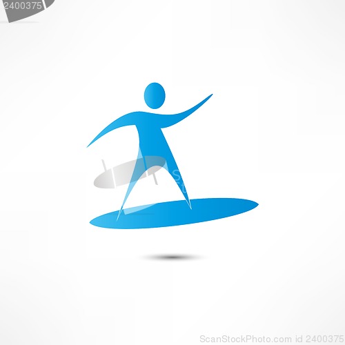 Image of Man On Surf. Icon