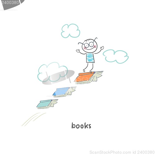 Image of Reader of books. Illustration.