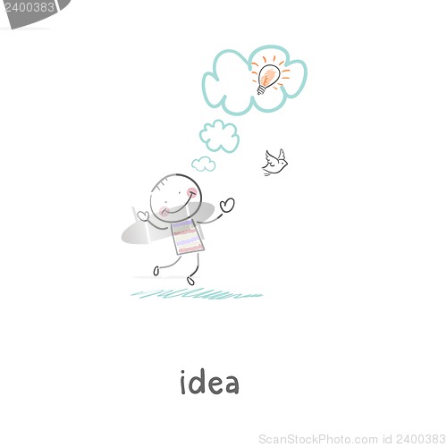 Image of The birth of an idea. Illustration.