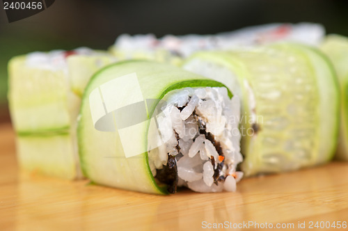 Image of cucumber sushi rolls
