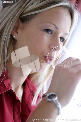 Image of Woman drinking water