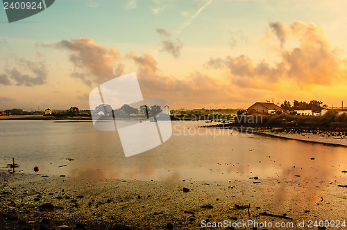 Image of Sunset on Tagus river.