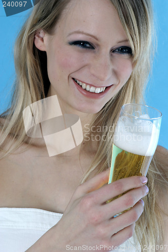 Image of Woman with beer