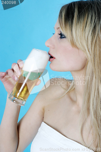 Image of Woman with beer