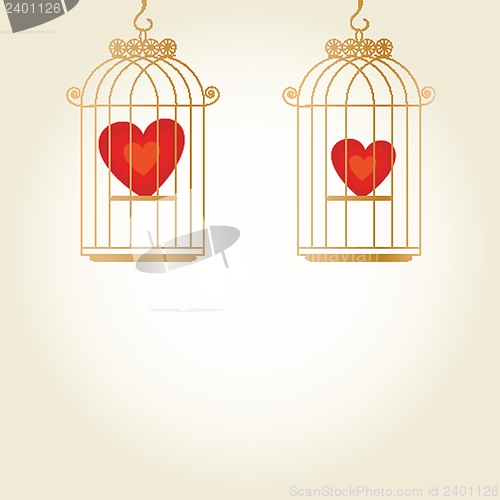 Image of Heart in cage - vector