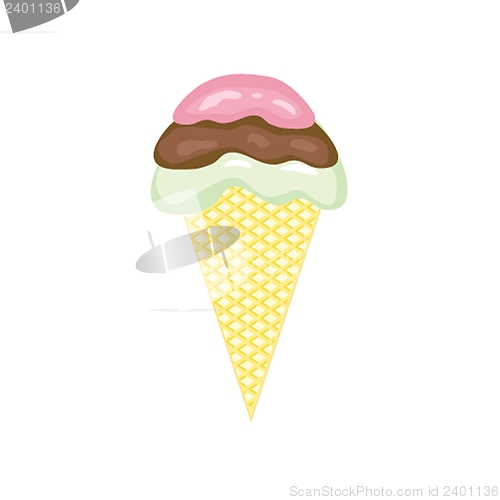 Image of soft serve ice cream isolated on white background