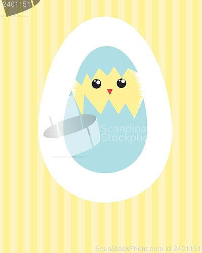 Image of Easter beautiful card with  hand drawn eggs