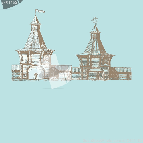 Image of Old town vector illustration