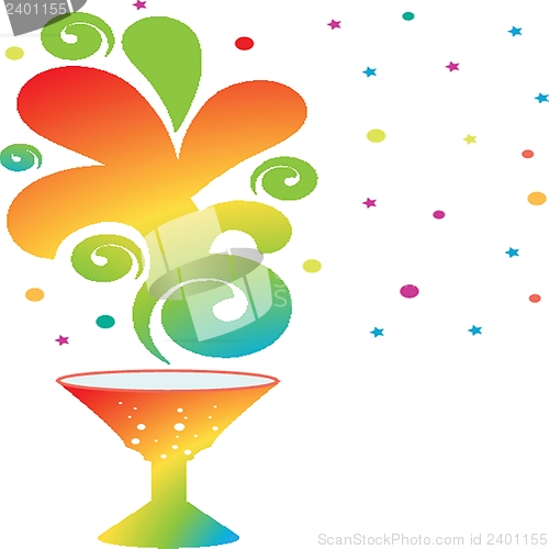 Image of colourful coctail on the black background