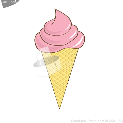 Image of soft serve ice cream isolated on white background