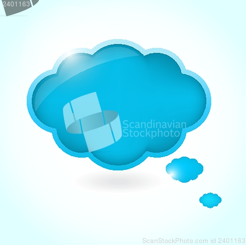 Image of Watercolor isolated cloud with space for text - raster version
