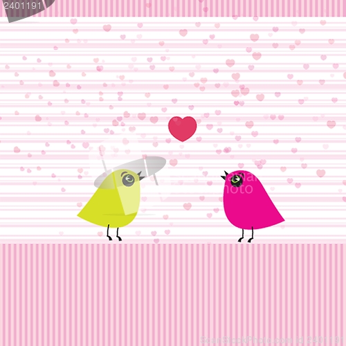 Image of Cute birds on the love date