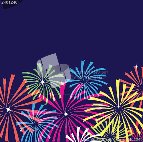 Image of Colorful vector fireworks