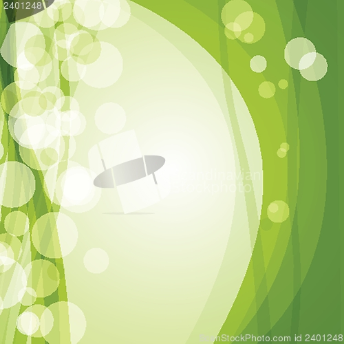 Image of Green ecological banner with green leaves