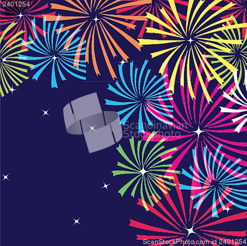 Image of Colorful vector fireworks