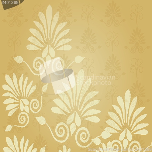 Image of Vintage card with hand drawn flowers