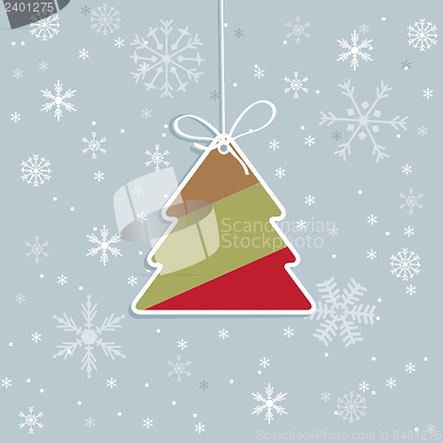 Image of Christmas background with Christmas tree, vector illustration.
