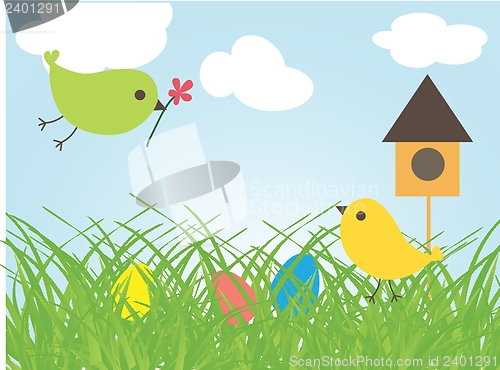 Image of Easter card with two hand drawn eggs