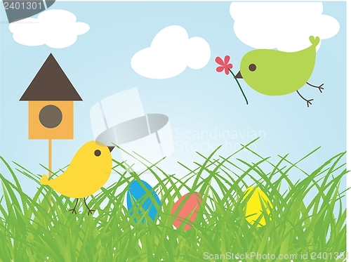 Image of Easter card with two hand drawn eggs