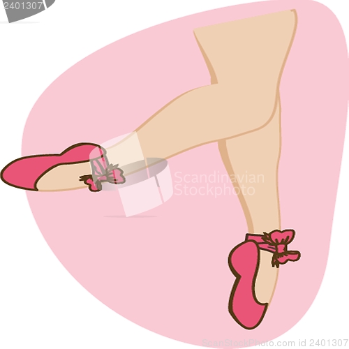 Image of Female feet on pastel background